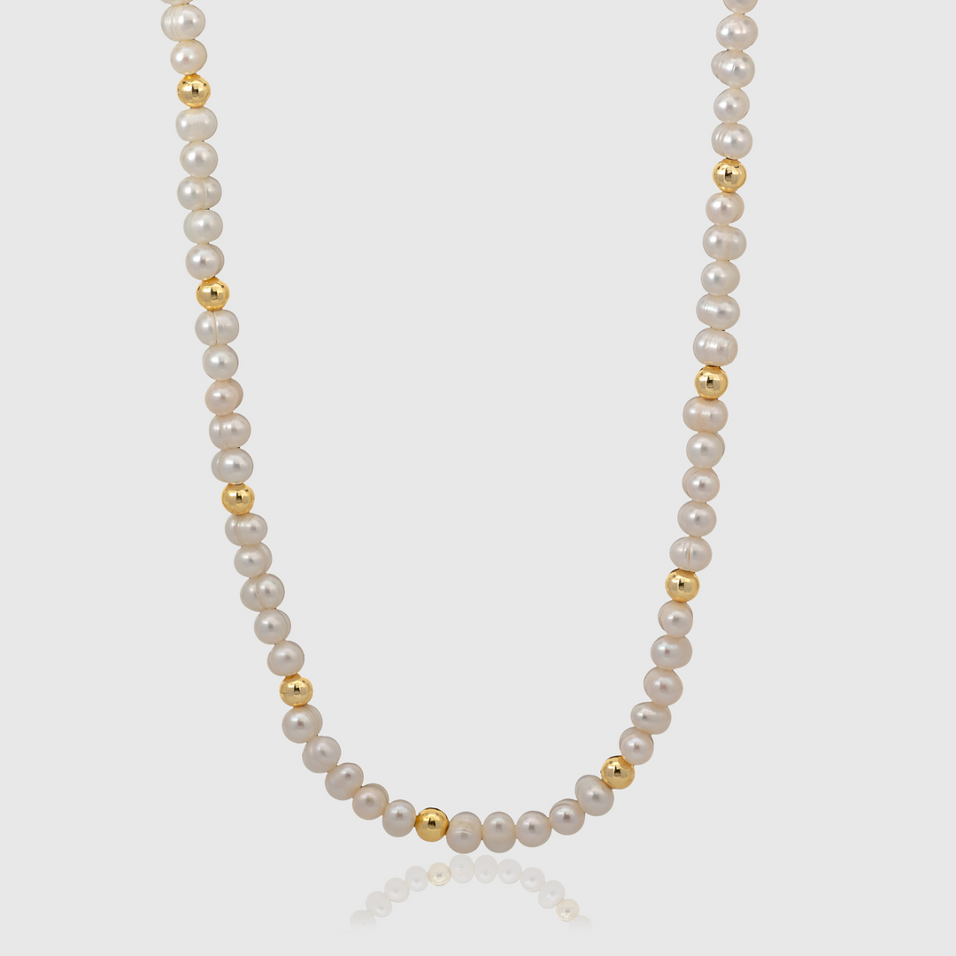 Gold Bead - Genuine Pearls Necklaces