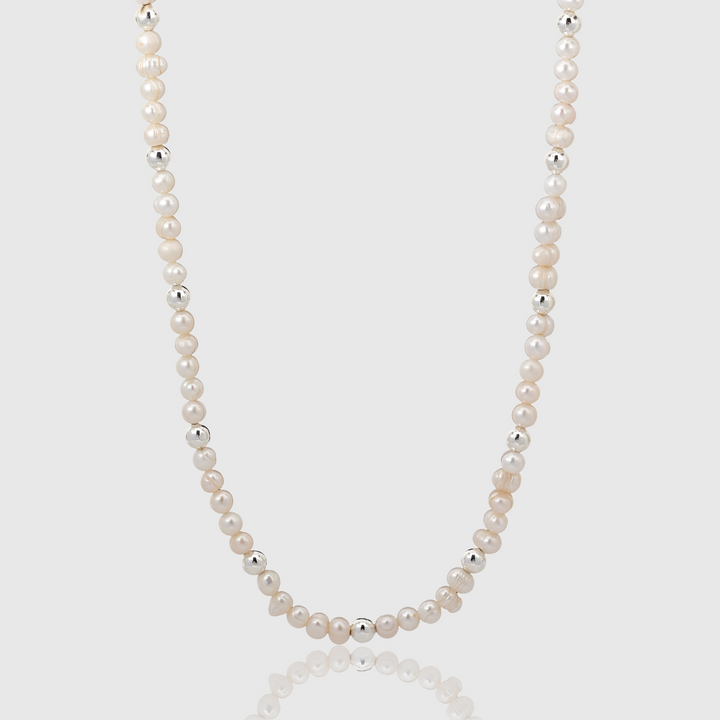 Silver Bead - Genuine Pearls Necklaces