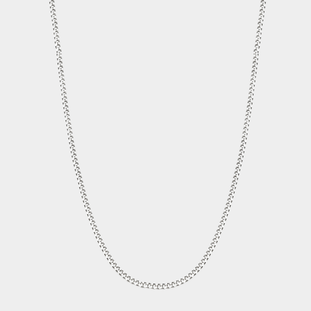 Diamond Cut 925 Italian Silver 2.5mm Curb Necklace