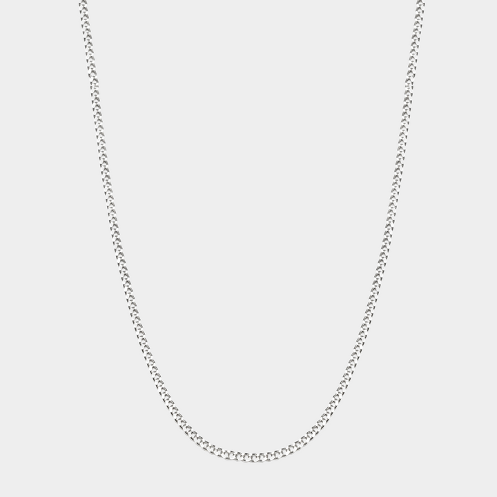 Diamond Cut 925 Italian Silver 2.5mm Curb Necklace