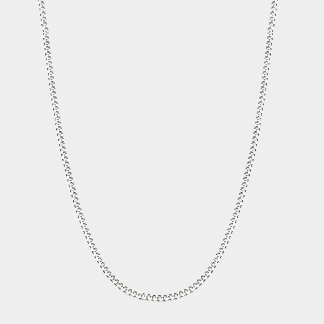 Diamond Cut 925 Italian Silver 3mm Curb Necklace