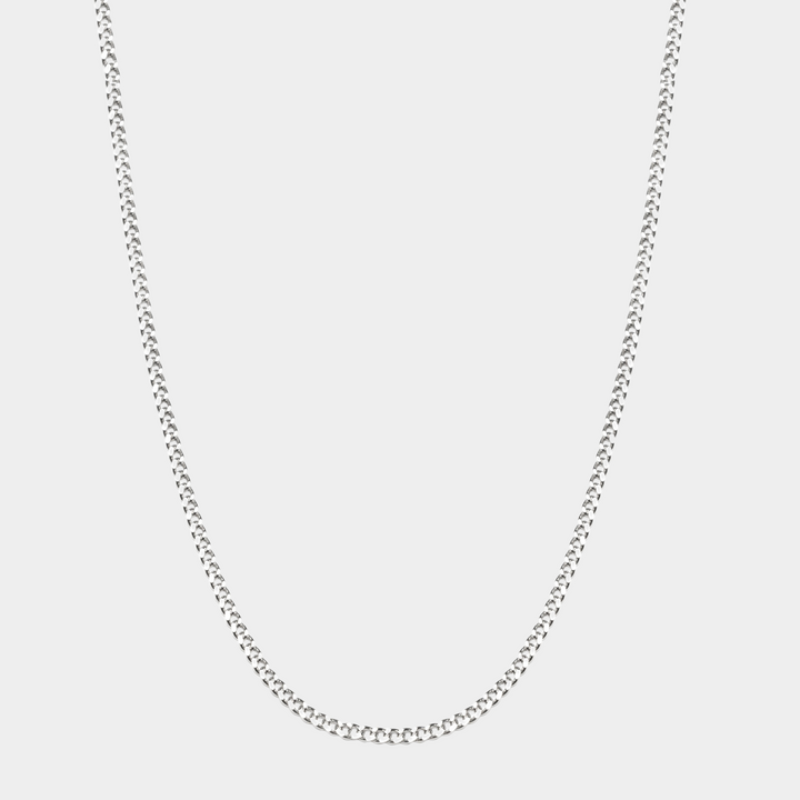 Diamond Cut 925 Italian Silver 3mm Curb Necklace