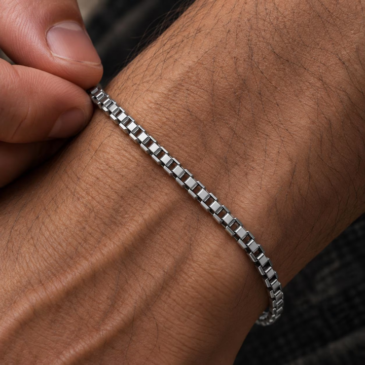 Silver Box Chain Bracelet - 3mm