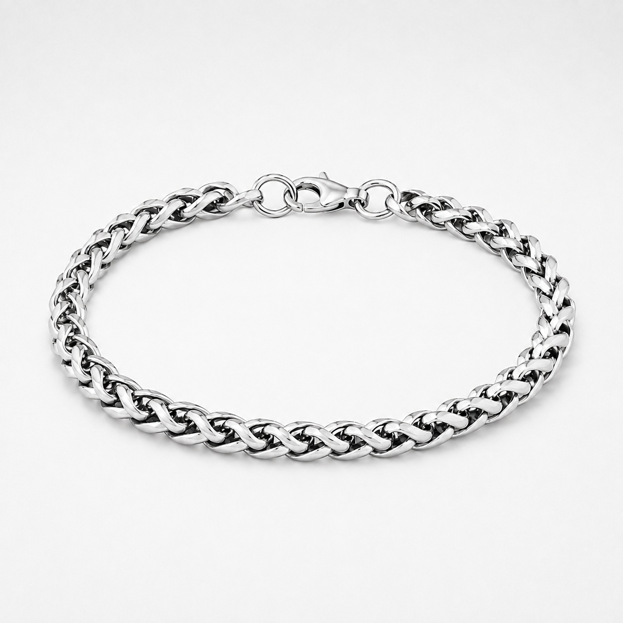 5mm Wheat Bracelet Silver