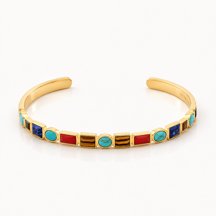 Gold Knightsbridge Bangle on a white background.
