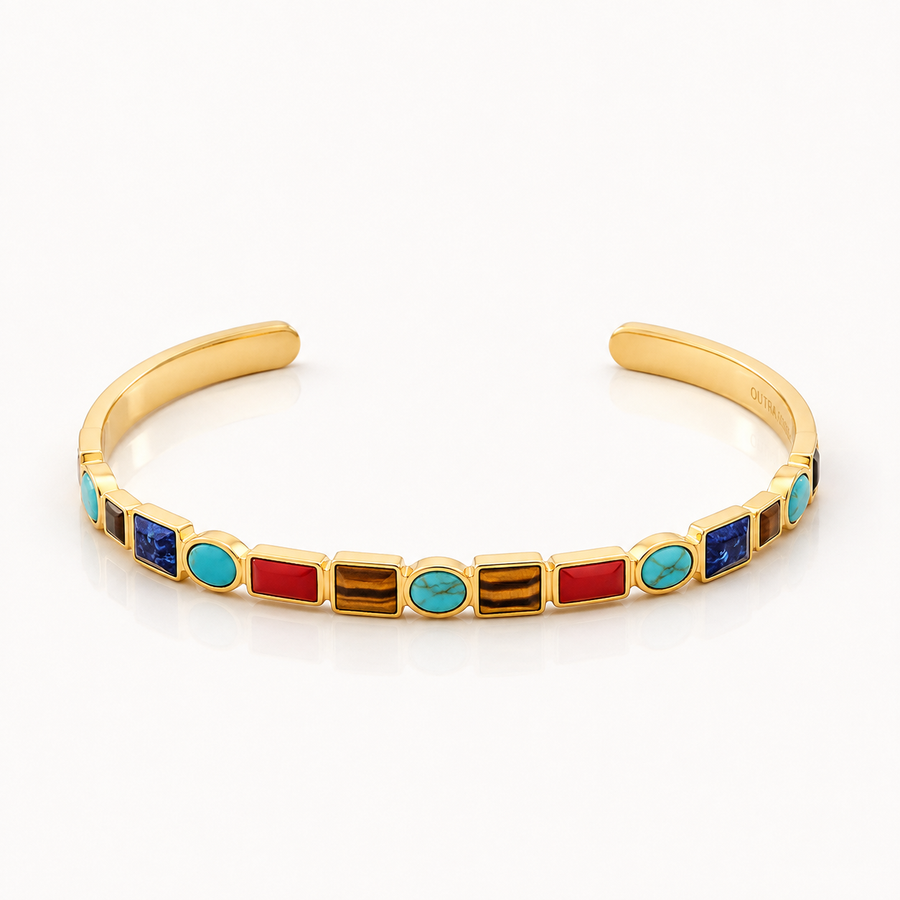 Gold Knightsbridge Bangle on a white background.