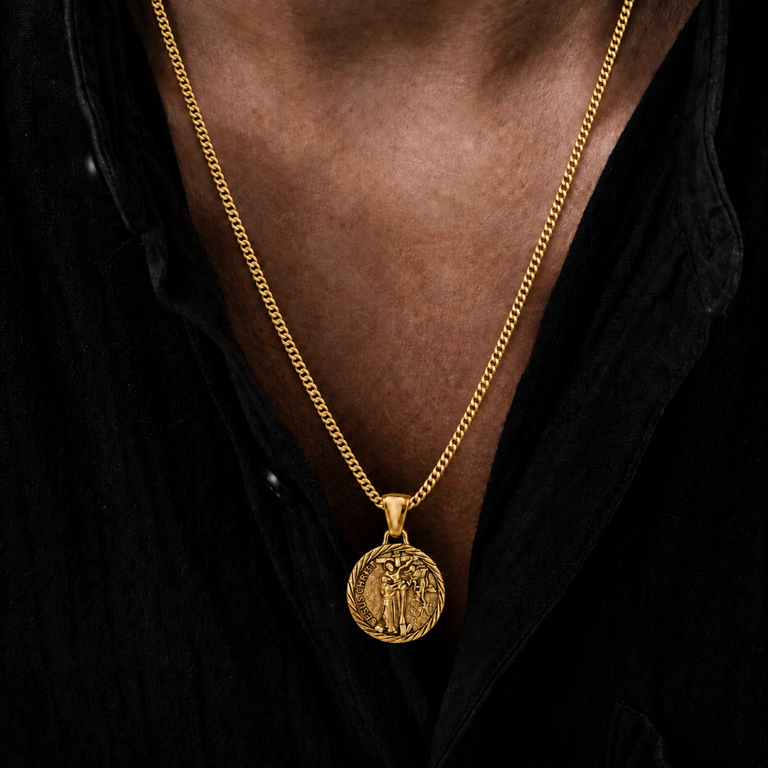 Gold Jesus Christ Necklace Pendant