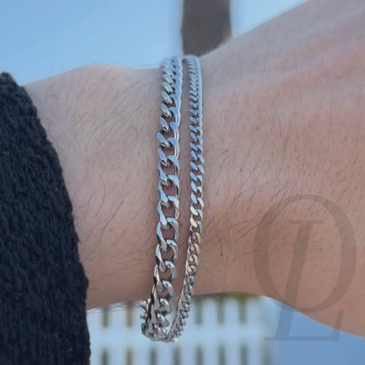 Silver Cuban Chain Bracelet 5MM