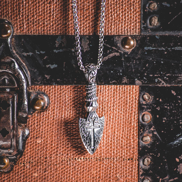 Silver Cross Dagger Necklace Pendant