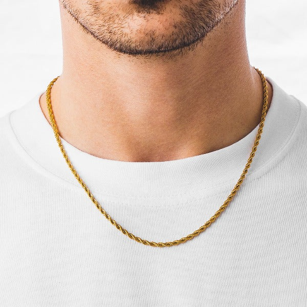 Gold Rope Chain Necklace 3MM